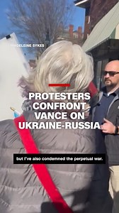 Cellphone video captured Vice President JD Vance being approached by pro-Ukrainian protesters in Cincinnati, Ohio, while out with his 3-year-old daughter. One of the protesters told CNN they were "extremely upset" with Vance's subsequent post on X about the encounter. | CNN
