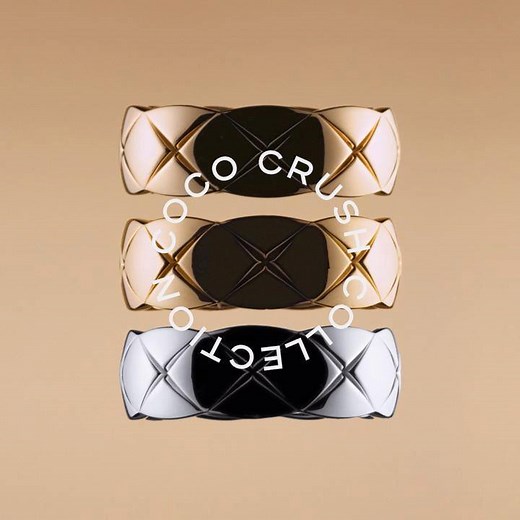 56K views · 6K reactions | COCO CRUSH. Discover the rings from the #COCOCRUSH fine jewelry collection, available in BEIGE GOLD, yellow gold or white gold. With or without diamonds. A rounded collection inspired by the emblematic CHANEL quilted pattern. #CHANELFineJewelry Discover at chanel.com/-COCO.CRUSH.fb | CHANEL | Facebook