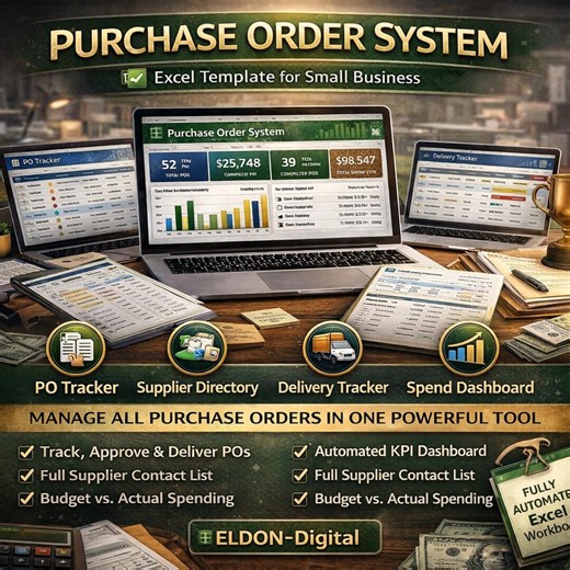 Purchase Order System Excel Template | PO Tracker, Supplier Directory, Delivery Tracker (digital Download) - Etsy