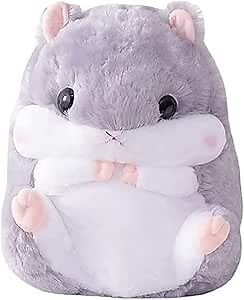 Hamster Plush Toy,Hamster Stuffed Animal Plush Pillow Birthday Xmas Gift for Kids (Gray 15.7''x11.8'')