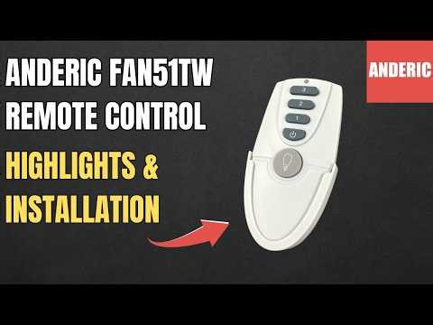 Anderic FAN51TW Replacement Ceiling Fan Remote Control - Highlights & Pairing Instructions