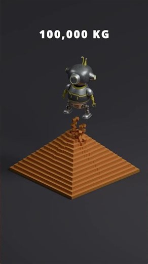 Blender Satisfying Simulation Robot Fall on Pyramid! #asmr #3d #blender