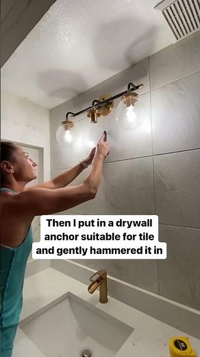 How to hang a mirror on a tile wall!