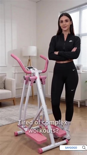 SAYGOGO Air Walker Exercise Machine Home Space Walker Aerobic Stepper Foldable Elliptical Cross Trainer Glider for Men Women Fitness Equipment Multifunctional Workout Station