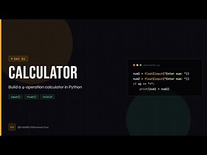 Build a Calculator in Python Day 1 #pythontutorial #pythonforbeginners #pythonprogramming