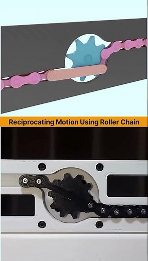 Reciprocating motion using roller chain mechanism #machinist #engineering #mechanical #machine