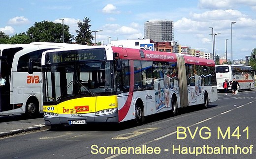 【德国公交·BVG】柏林巴士M41路 Sonnenallee - Hauptbahnhof 前方展望POV