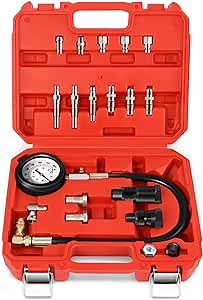 DNA Motoring TU-15A Diesel Engine Compression Gauge Tester with Gauge & Adapters, Cylinder Pressure Meter Teste Tool Kit for Cars Trucks, TOOLS-00337
