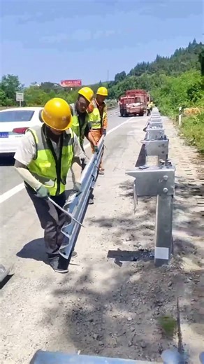 Highway guardrail installation and construction