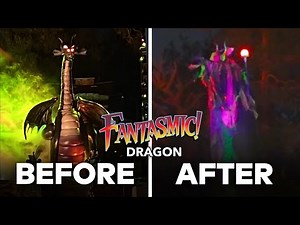 Fantasmic Dragon Scene BEFORE & AFTER! - Side-by-Side Comparison at Disneyland Park 2024
