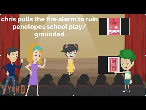 Chris pulls the fire alarm during penelope's school play/ruins her play/grounded