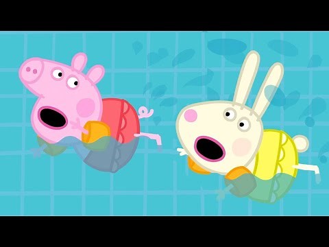 Peppa Pig Goes Swimming with Rebecca Rabbit | Family Kids Cartoon