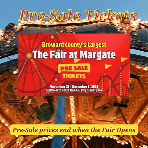  The Fair at Margate is back!  Bring your family for 17 days of fun, food, and laughter!  Nov 21 - Dec 7 ️ Get tickets early: https://hildebrandamusements.magicmoneyllc.com/MagicMoney_Web/ETicket/EventDetails/27 #CarnivalFun #MargateFair | MargateFair | Facebook