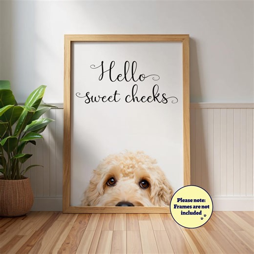 Funny Cockapoo 'hello Sweet Cheeks' Poster: Bathroom Dog Wall Art, Apricot Cockapoo - Etsy Canada