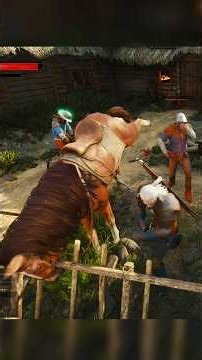 HORSE WINS GERALT’S BRAWL in ⚔️ THE WITCHER 3 Wild Hunt REMASTERED Game #Shorts