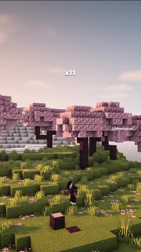 Easy cherry blossom treehouse tutorial! #minecrafttutorial #minecraftbuilds #minecraft | Minecraft Viral