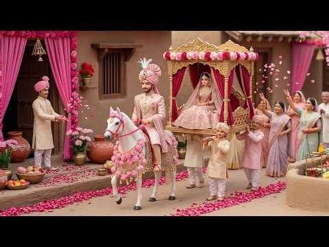 🎀👰💖 Dreamy Pink Village Wedding | Miniature Doll Rukhsati & Baraat Celebration