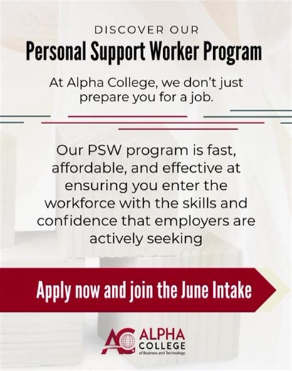 Perfect PSW Skills: Train at Alpha College! 💖