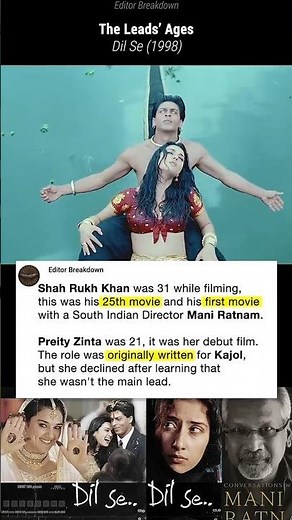Shah Rukh Preity in Dil Se (1998)