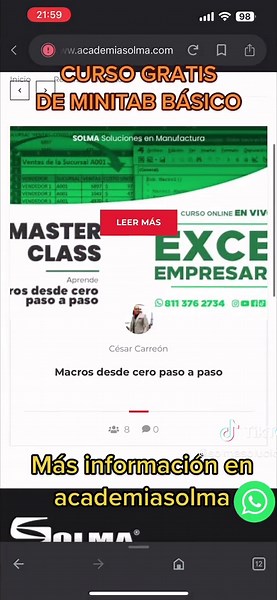 Curso gratis de minitab #minitab #aprendeentiktok #mejoracontinua #sixsigma #estadistica #calidad #quality #sixsigmadmaic #dmaic #engineer #coretools #kaizen #apqp #automotriz