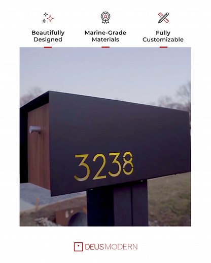 Function, Aesthetic, Craftsmanship. Shop today and upgrade your home's curb appeal with a Deus Modern mailbox. 👉 deusmodern.com/collections/mailboxes-custom | Deus Modern