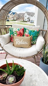 98K views · 244 reactions | Unused outdoor space? Transform it with a statement chair and pops of color in the form of outdoor pillows and planters. Shop this look now at Walmart! #BHGatWalmart #balconytransformation #outdoorspace | Better Homes & Gardens | Facebook