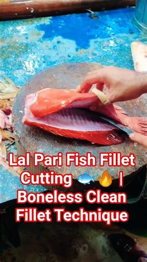 Lal Pari Fish Fillet Cutting 🐟🔥#LalPariFillet #FishFilletCutting #BonelessFish #SeafoodShorts #Viral