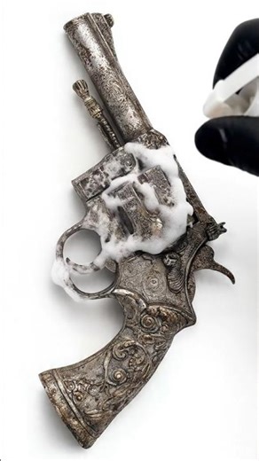 Extreme Rust Restoration: Antique Revolver ASMR 🔧 #shorts