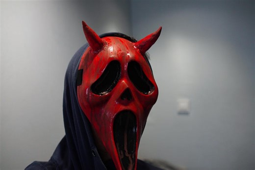 Devil With Horns Killer Mask Scary Movie Devil Wearable Halloween - Etsy