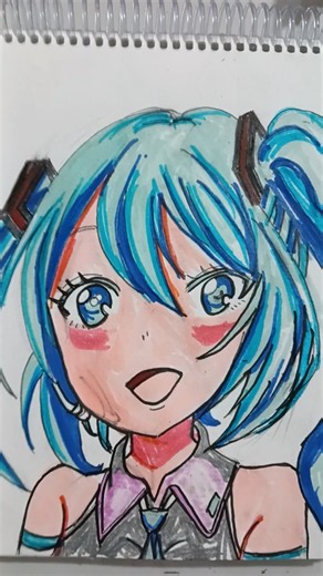 How to draw Hatsune Miku easy #art #illust #ibispaintx #drawing #digitalart #animeart #animedrawing