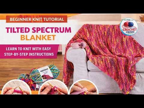 Addictive Knit Beginner Tilted Spectrum of Colour Blanket
