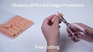 20 Pcs Gel Finger Protectors, Finger Caps Silicone Fingertips Protection, Reusable Soft High Elastic Fingertip Bandages for Relief Fingers Arthritis, Cracked , and Other Fingers Pain(Multi-Size)