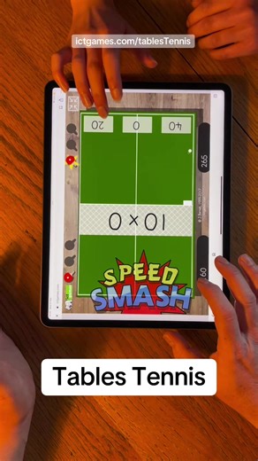 Tables Tennis: A free to play 2 player times tables game. #freegames #timestables #primaryteacher #sen #teachertok