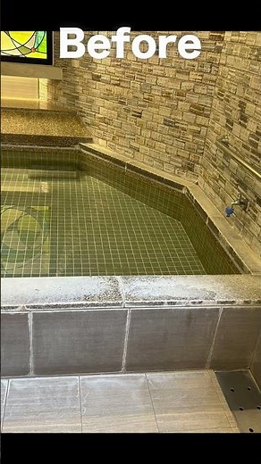 大浴場の大理石の水垢をプロが徹底除去！高級旅館にふさわしい清潔な空間に！【高級旅館/大浴場/ビフォーアフター】