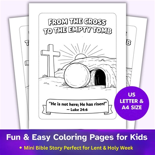 Easter Coloring Pages | Bible Story, Holy Week Activity (digital Download) - Etsy