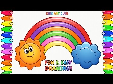 FUN & EASY DRAWING! cute rainbow colour drawing easy with colour step by step drawing‪@Artworld06‬