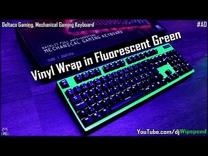 Mechanical Gaming Keyboard Vinyl Wrap in Fluorescent Green