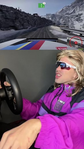 Virtual Car Racing on Snowy Mountain Roads