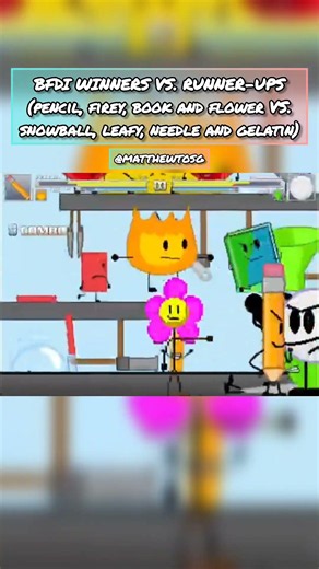 BFDI Winners VS. Runner-Ups | M.U.G.E.N #mugen #bfdi #battlefordreamisland #objectshow #shorts