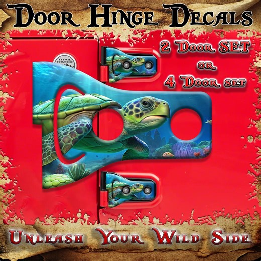 Sea Turtle JL/JT Door Hinge Decal 50 - Etsy