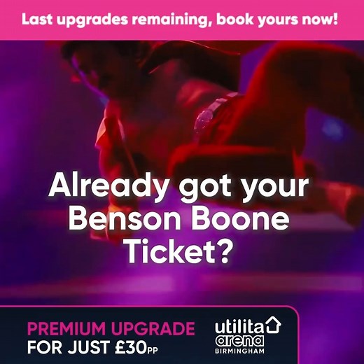 Coming to see Benson Boone on Saturday? This is your FINAL chance to upgrade yourself to our Premium Lounge! For just £30 and get: ✅ Fast-Track Entry ✅ Private Lounge Access ✅ Pre-Order Drinks (No waiting at the bar!) ✅ Order Merch right from the lounge Don't spend your night queuing, upgrade here: https://bit.ly/4qp9Egc | Utilita Arena Birmingham