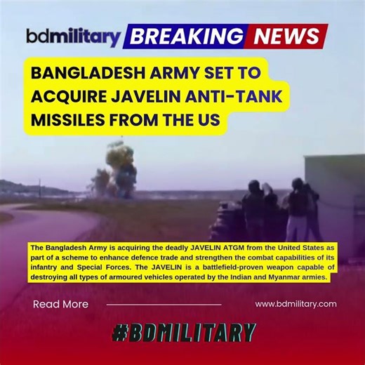 Bangladesh Army Set to Acquire Javelin Anti-Tank Missiles from the US