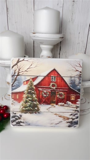 I just love this image I printed and decoupaged onto wood for a beautiful Christmas sign. 😍 Check the comments for the full diy video. 😊 | Rusty Roost Designs