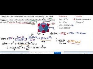 Using Unit Cell Dimension to Calculate Density of Metal