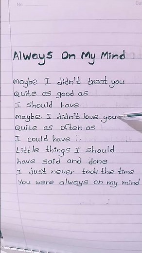 Always On My Mind lyrics - Elvis Presley #alwaysonmymind