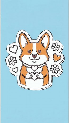 How to Draw a Cute Corgi with Heart! Easy Step-by-Step with Chillify
