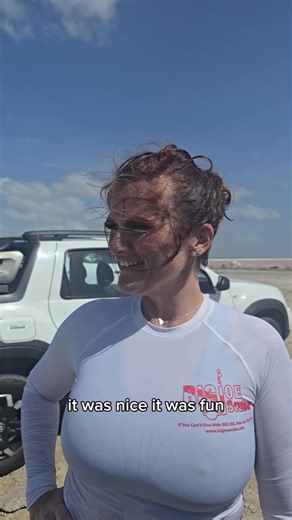 Serenity's very first blue water dive. We are diving the Salt Pier in Bonaire. Do you snorkle/dive ? If so where is your favorite spot? #cruise #carnival #rccl #norwegiancruiseline #scubadiving #bonaire #saltpier | The Adventures of Ed & Serenity