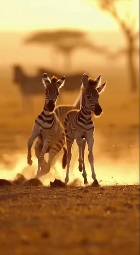Zebra Foals’ First Gallop 🦓 | Playful Sprint in the Savannah