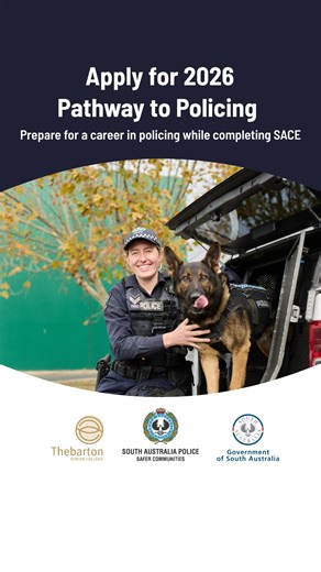 This first of its kind program was created in collaboration with SA Police to provide students with the opportunity to develop the skills and qualities needed for this rewarding career. Applications for the 2026 Pathway to Policing program are open until Fri 31 Oct. | Thebarton Senior College