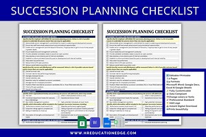Succession Planning Checklist Template: HR Leadership Training (digital Download) - Etsy UK